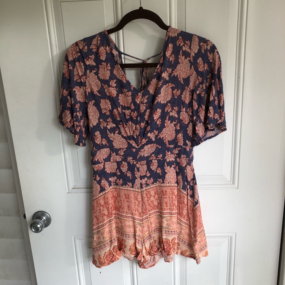 Lavender and peach light-weight romper